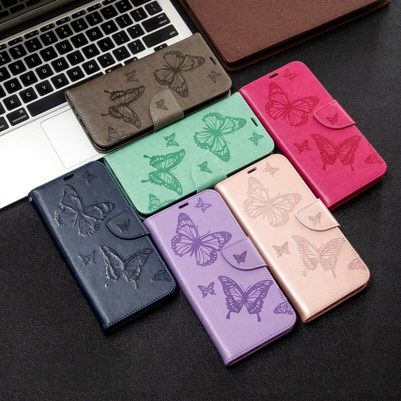 Funda con colgante estampada de mariposa para el Xiaomi Redmi Note 8T