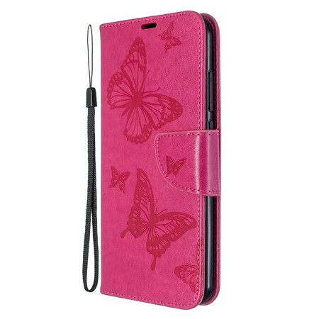 Funda con colgante estampada de mariposa para el Xiaomi Redmi Note 8T