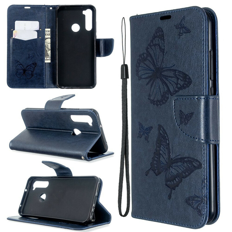 Funda con colgante estampada de mariposa para el Xiaomi Redmi Note 8T