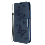 Funda con colgante estampada de mariposa para el Xiaomi Redmi Note 8T