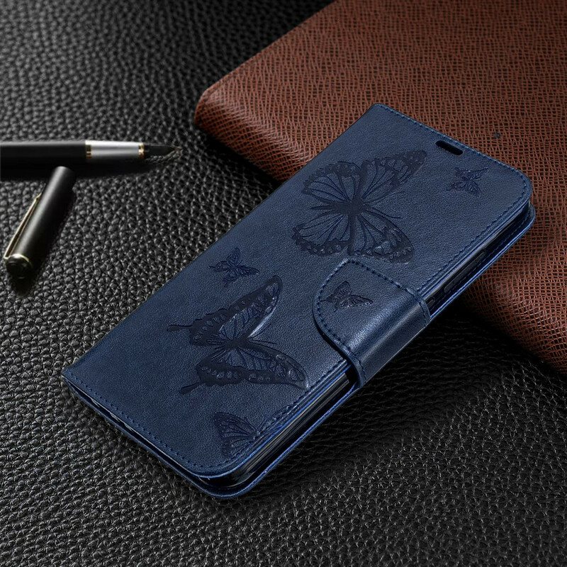 Funda con colgante estampada de mariposa para el Xiaomi Redmi Note 8T