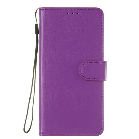 Funda de piel para iPhone 6/6S de color puro con colgante