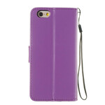 Funda de piel para iPhone 6/6S de color puro con colgante