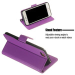 Funda de piel para iPhone 6/6S de color puro con colgante