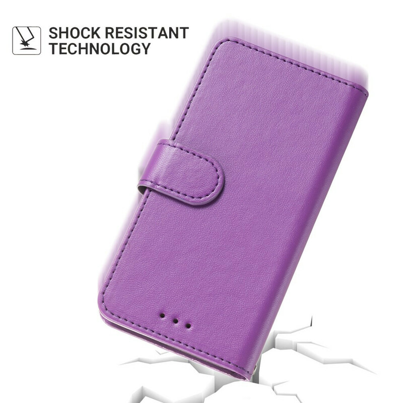 Funda de piel para iPhone 6/6S de color puro con colgante