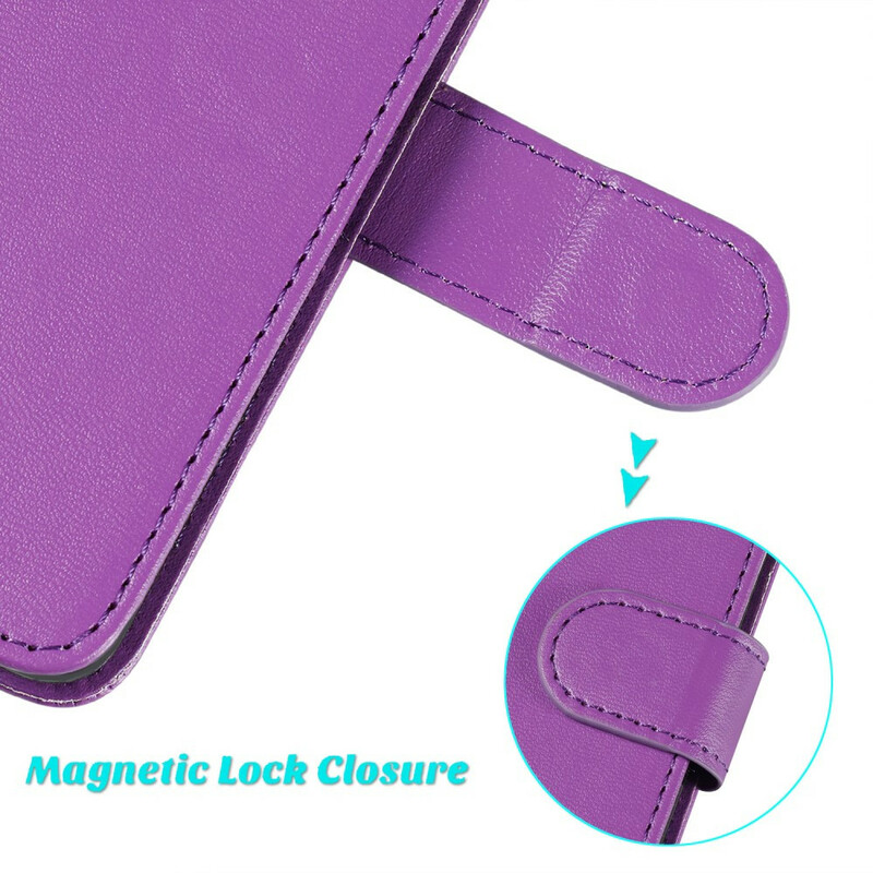 Funda de piel para iPhone 6/6S de color puro con colgante