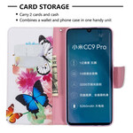 Funda Xiaomi Mi Note 10 pintada con mariposas y flores