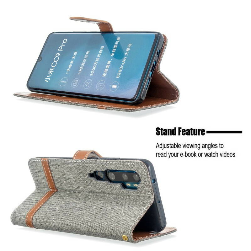Funda de tela y colgante con efecto cuero para el Xiaomi Mi Note 10