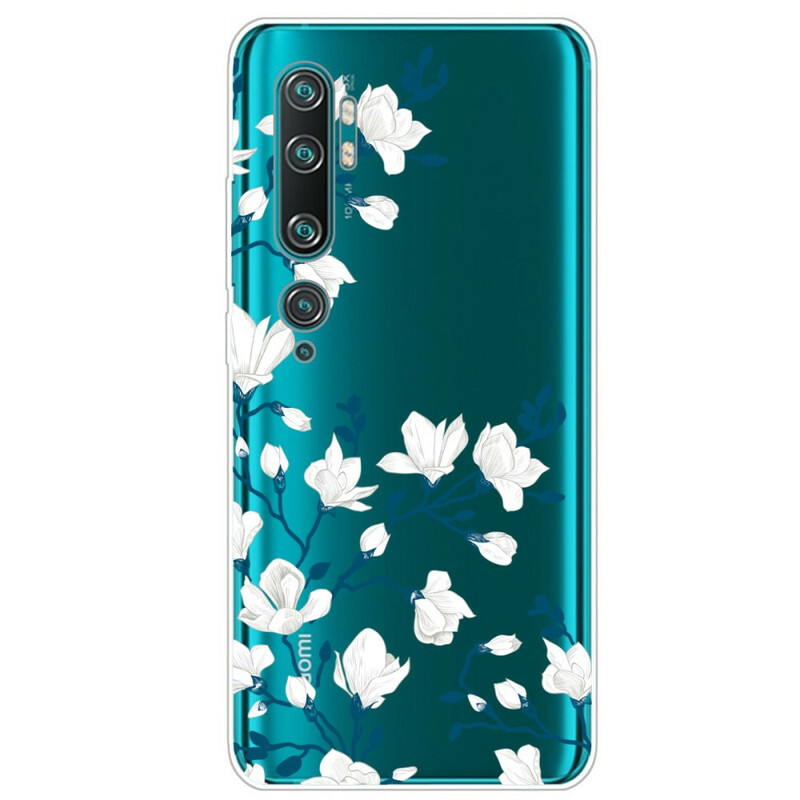Funda Xiaomi Mi Note 10 Flores Blancas