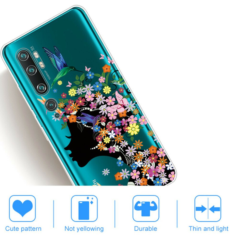 Xiaomi Mi Note 10 Cover Pretty Flowered Head
