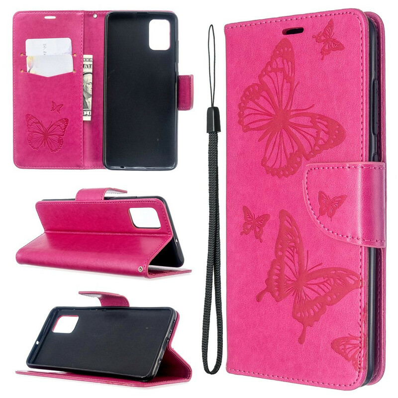 Funda Samsung Galaxy A51 Mariposas en vuelo con colgante