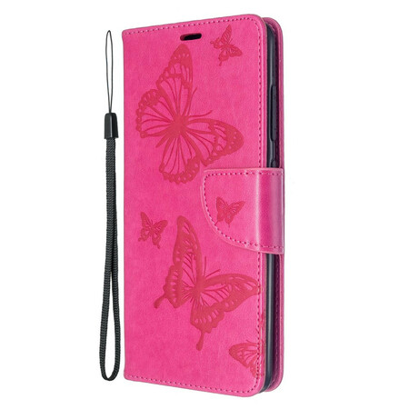 Funda Samsung Galaxy A51 Mariposas en vuelo con colgante
