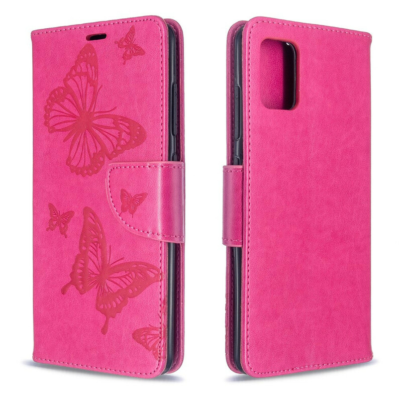 Funda Samsung Galaxy A51 Mariposas en vuelo con colgante
