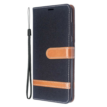 Funda de tela y efecto cuero para Samsung Galaxy A51 con colgante