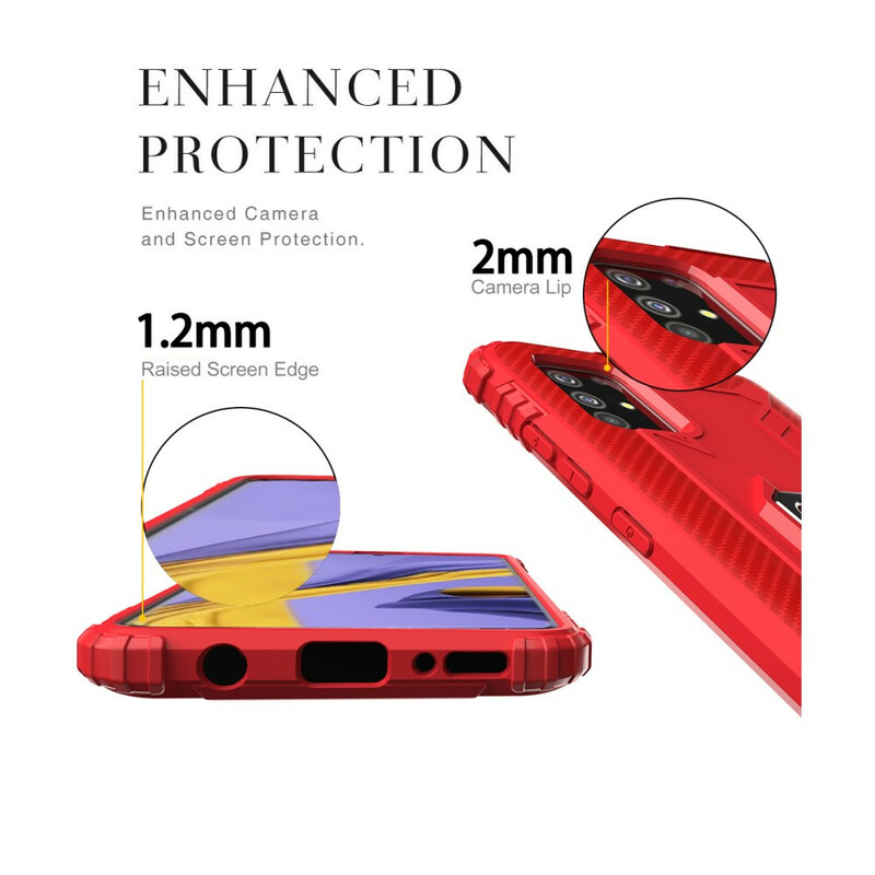 Funda de fibra de carbono y anillo Samsung Galaxy A51