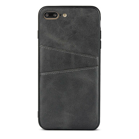 Funda de doble tarjeta monocromática para iPhone 8 Plus / 7 Plus