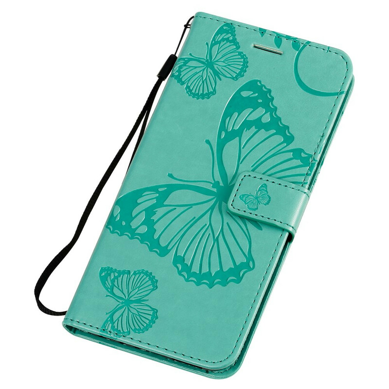 Funda con colgante de mariposas gigantes para el Xiaomi Redmi Note 8T