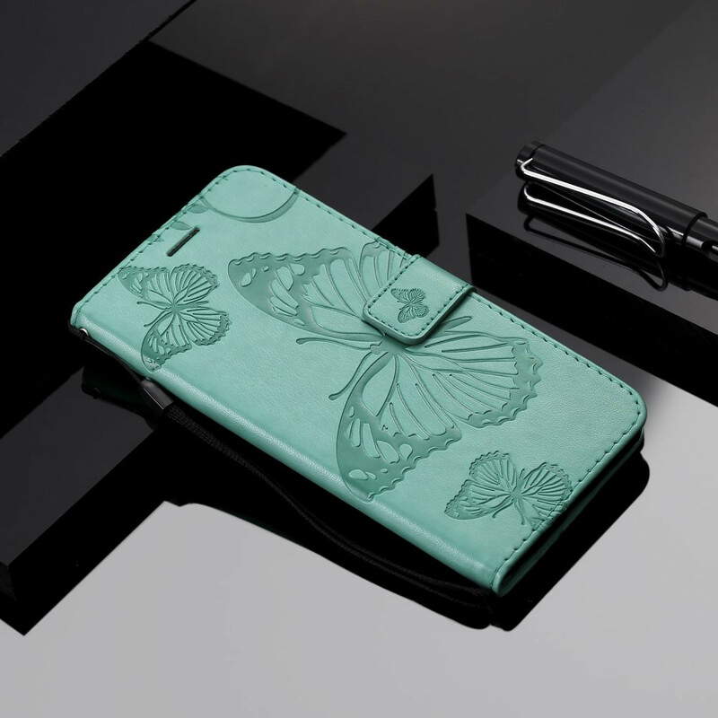 Funda con colgante de mariposas gigantes para el Xiaomi Redmi Note 8T