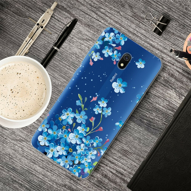Funda de flores azules para el Xiaomi Redmi 8A