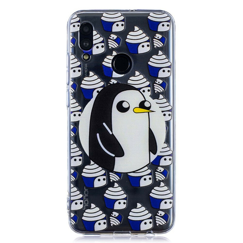 Funda transparente de pingüinos de Huawei P Smart 2019