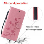 2019 Huawei P Smart Funda Mariposas y flores con colgante 2019 Huawei P Smart Funda Mariposas y flores con colgante