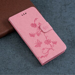 2019 Huawei P Smart Funda Mariposas y flores con colgante 2019 Huawei P Smart Funda Mariposas y flores con colgante