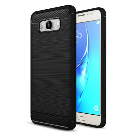 Funda de fibra de carbono cepillada para Samsung Galaxy J7 2016