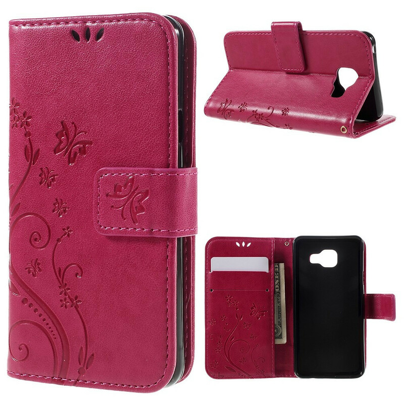 Samsug Galaxy A3 2016 Funda Mariposas y Flores