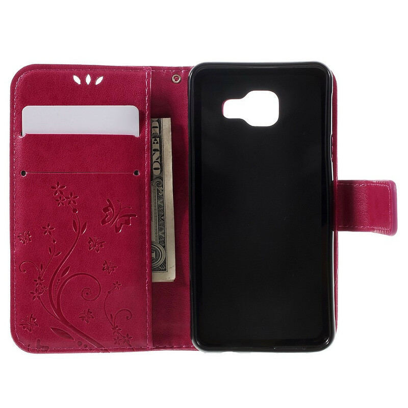 Samsug Galaxy A3 2016 Funda Mariposas y Flores
