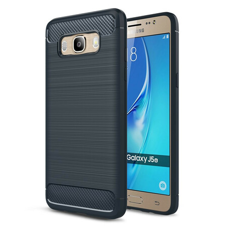 Funda de fibra de carbono cepillada para Samsung Galaxy J5 2016