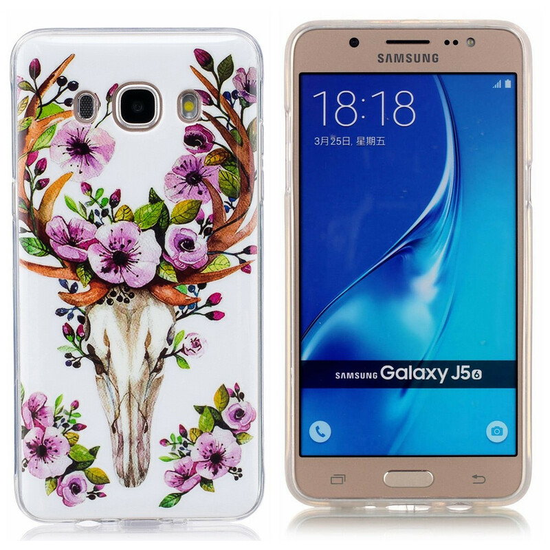 Descripción símbolo sorpresa Funda Samsung Galaxy J5 2016 Alce Floral Fluorescente - Dealy