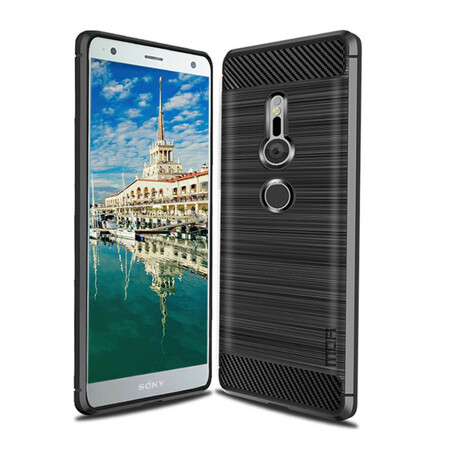 Sony Xperia XZ2 Funda de fibra de carbono cepillada MOFI