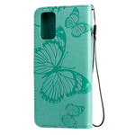 Funda con colgante de mariposas gigantes para Samsung Galaxy S20 Plus