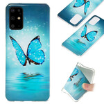 Funda Samsung Galaxy S20 Plus Mariposa Azul Fluorescente