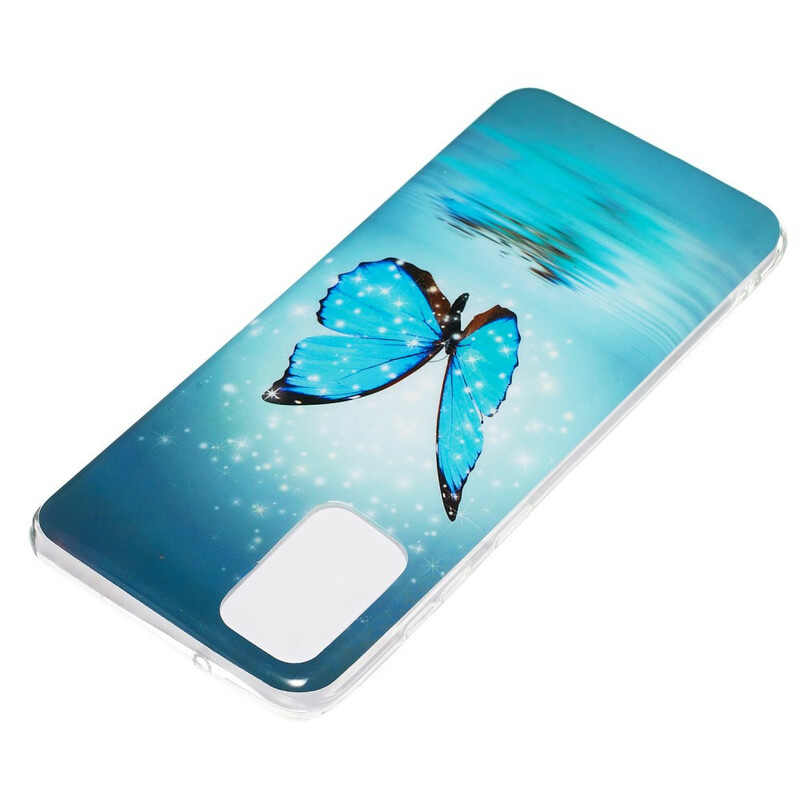 Funda Samsung Galaxy S20 Plus Mariposa Azul Fluorescente