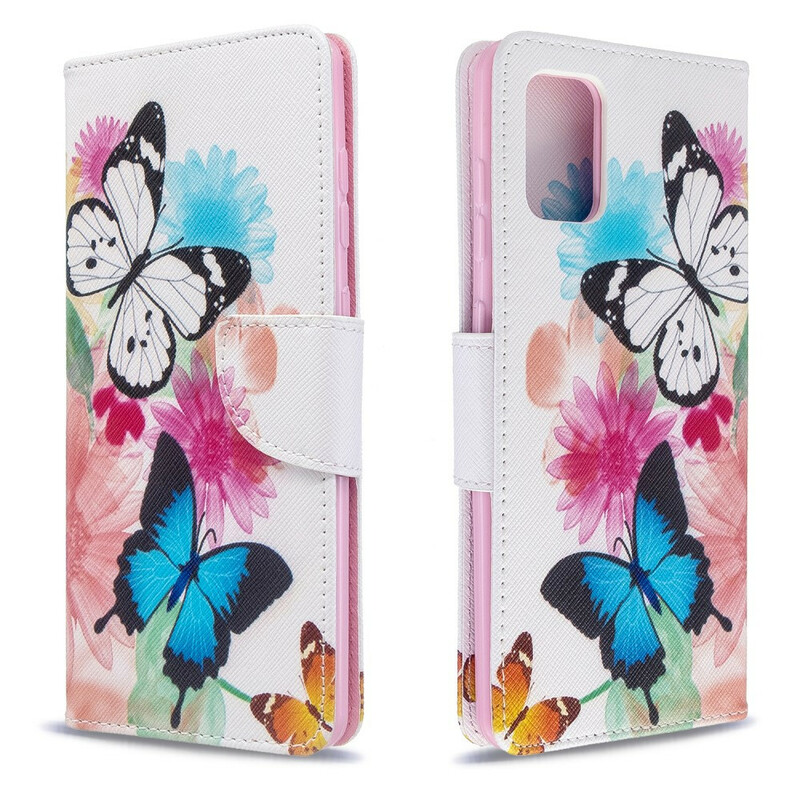 Funda Samsung Galaxy A71 Pintada Mariposas y Flores