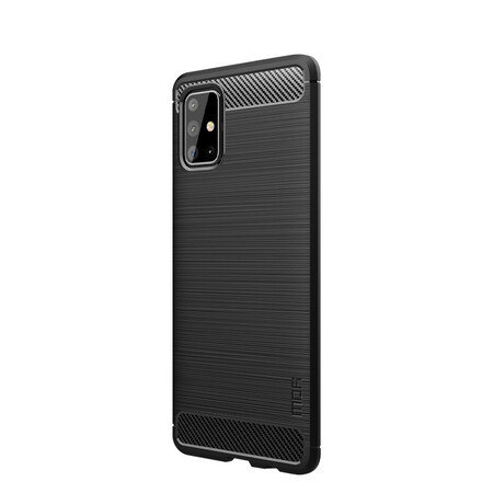 Samsung Galaxy A71 Funda de fibra de carbono cepillada MOFI
