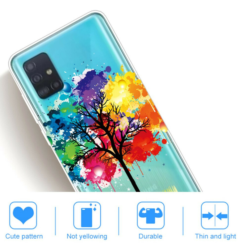 Samsung Galaxy A71 Funda de árbol de acuarela transparente