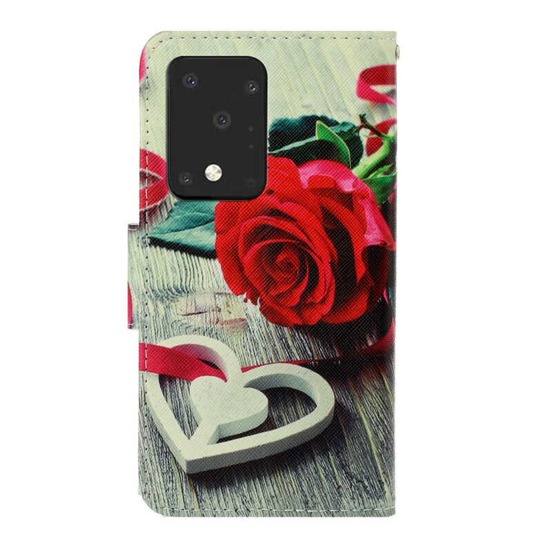 Funda con colgante romántica para el Samsung Galaxy S20 Ultra Rosa