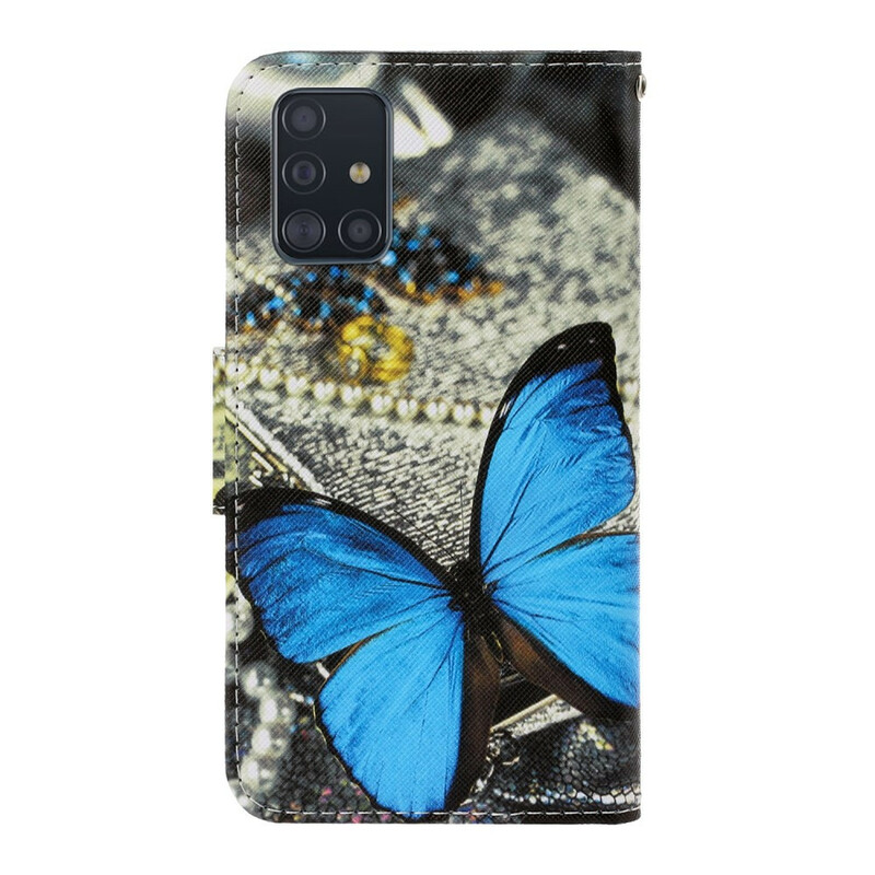 Funda Samsung Galaxy A71 Variaciones Colgante Mariposa