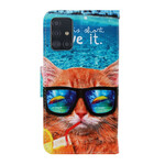 Funda con colgante Samsung Galaxy A71 Cat Live It