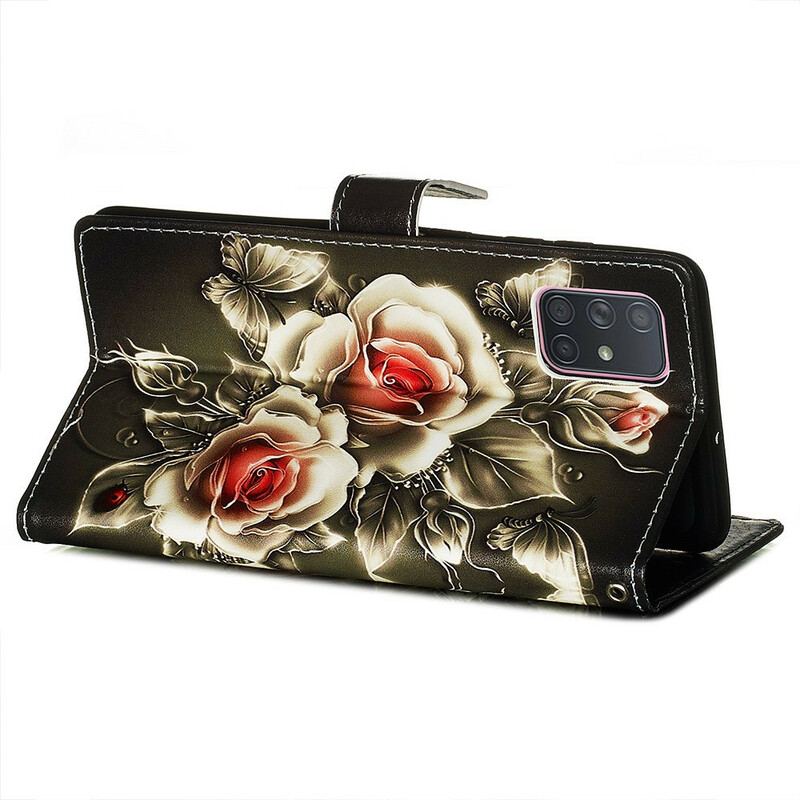 Funda Samsung Galaxy A71 Rosas de Oro