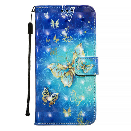 Funda de cordón de mariposa dorada para Samsung Galaxy A71