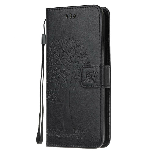 Funda con colgante para el Samsung Galaxy S20 Árbol y Búho