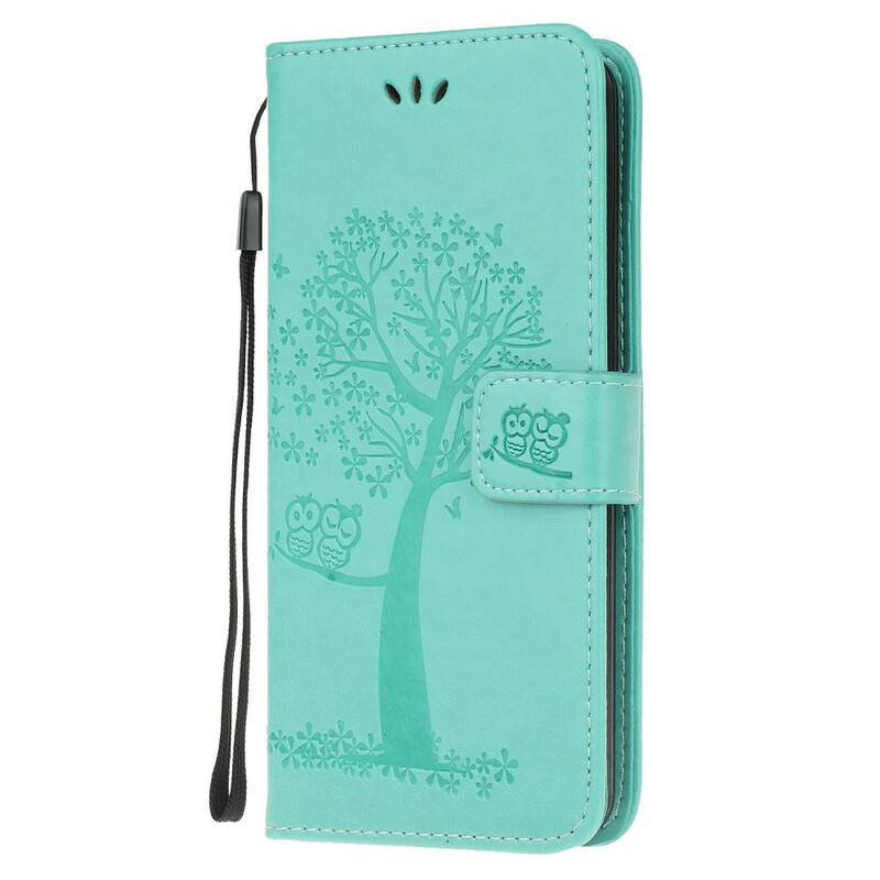 Funda con colgante para el Samsung Galaxy S20 Árbol y Búho