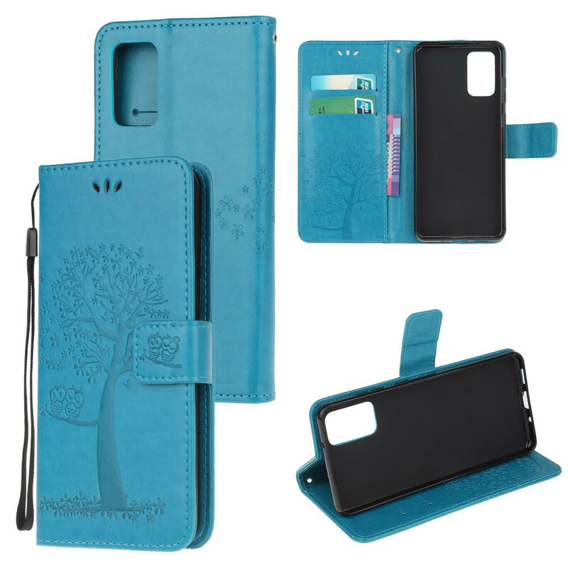 Funda con colgante para el Samsung Galaxy S20 Árbol y Búho
