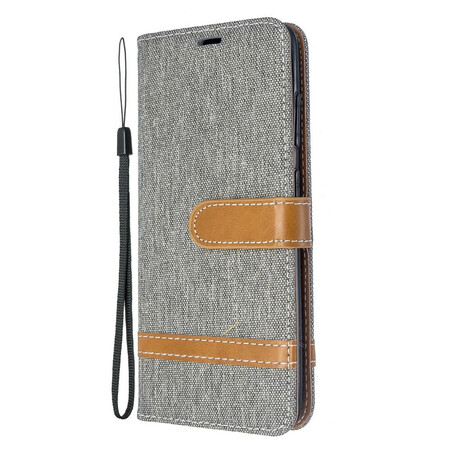 Funda Samsung Galaxy S20 efecto tela y cuero con colgante