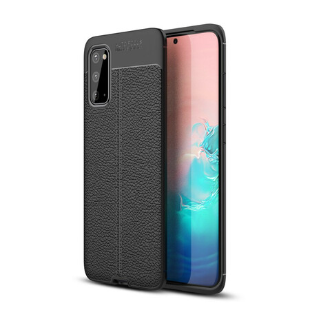 Funda de piel Samsung Galaxy S20 efecto lichi doble línea