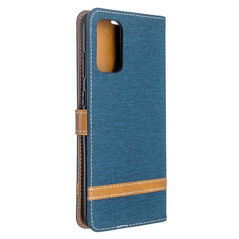 Funda de tela y efecto cuero para Samsung Galaxy S20 Plus con colgante