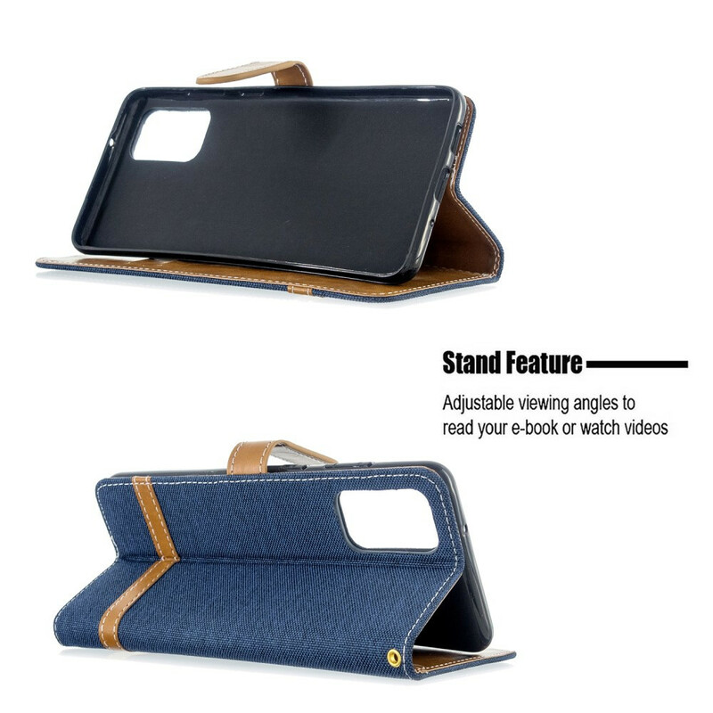 Funda de tela y efecto cuero para Samsung Galaxy S20 Plus con colgante